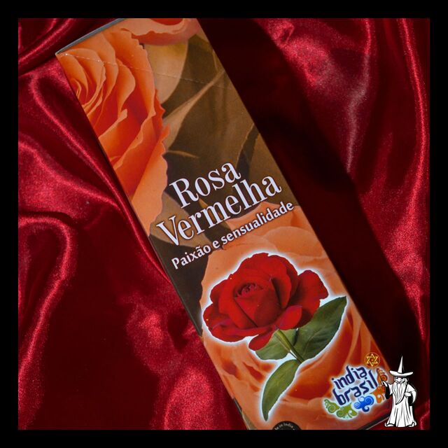 Kit 15 Caixas com 8 Varetas Cada - Incenso Natural Índia Brasil Rosa  Vermelha - Atrai Paixão Sensualidade e Sexualidade - Daathize